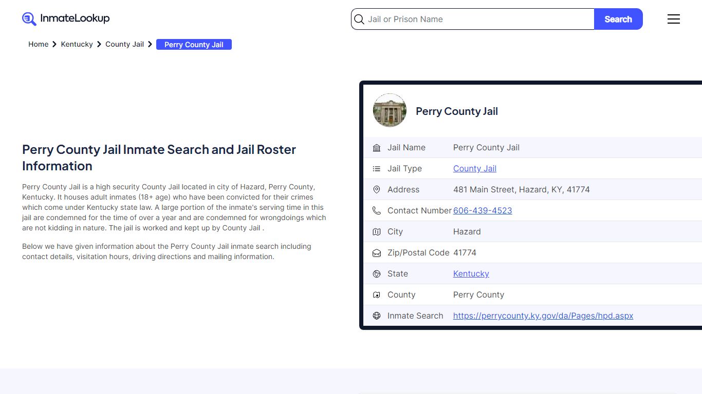 Perry County Jail Inmate Search, Jail Roster, Bookings, Arrests ...
